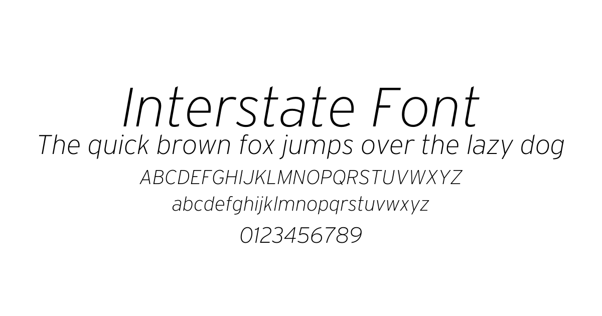 Interstate Font font preview