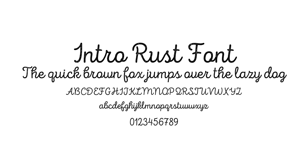 Intro Rust Font font preview