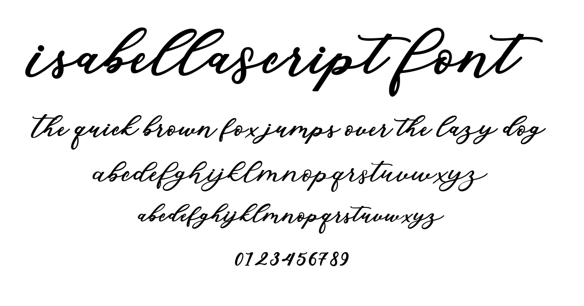 IsabellaScript Font font preview