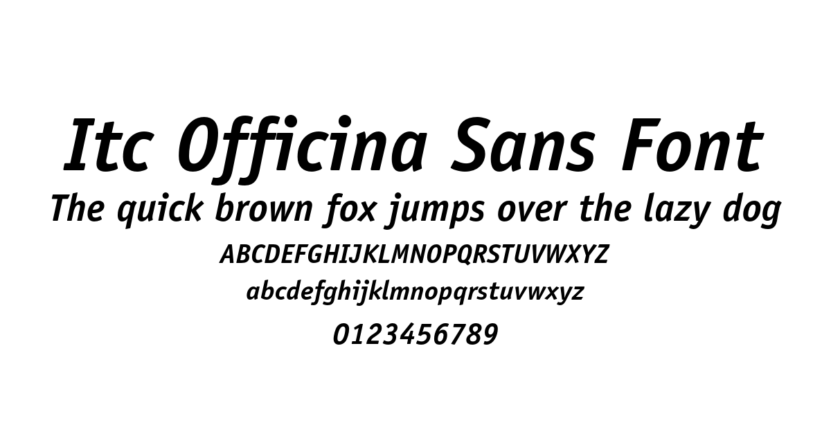 Itc Officina Sans Font font preview