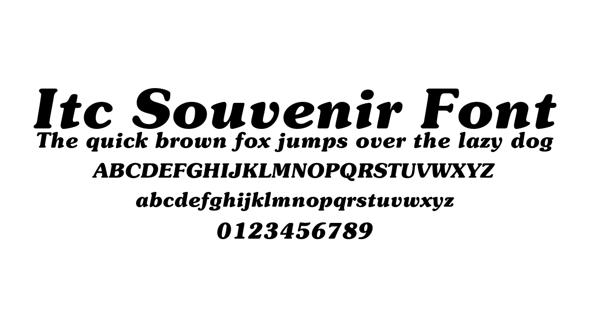 Itc Souvenir Font font preview