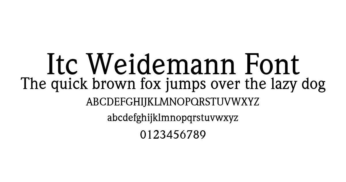 Itc Weidemann Font font preview