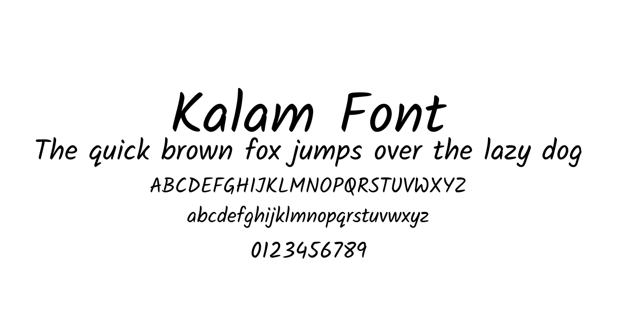 Kalam Font preview