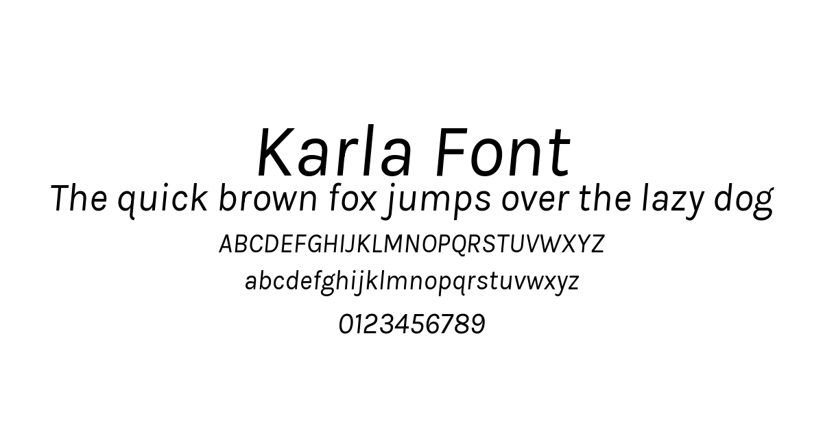 Karla Font font preview