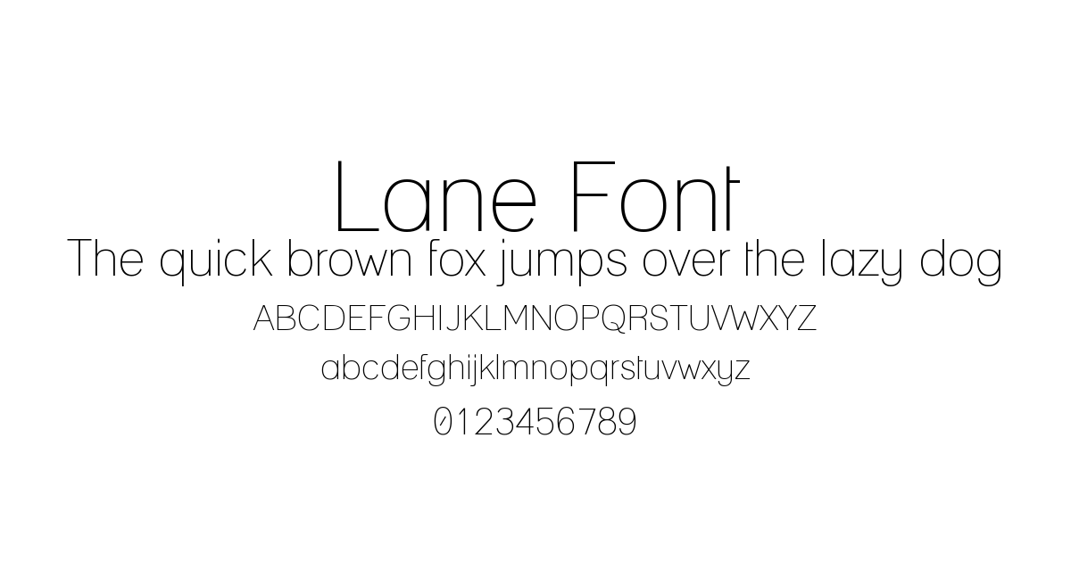 Lane Font font preview