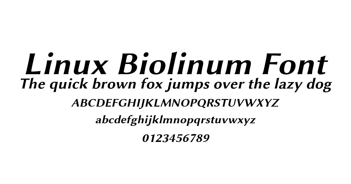 Linux Biolinum Font preview