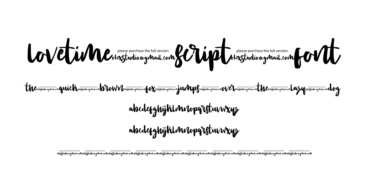 Lovetime Script Font preview