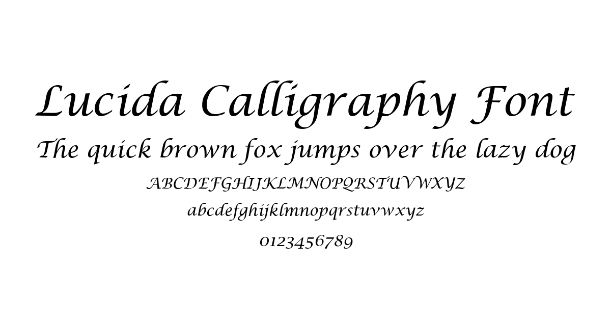 Lucida Calligraphy Font font preview