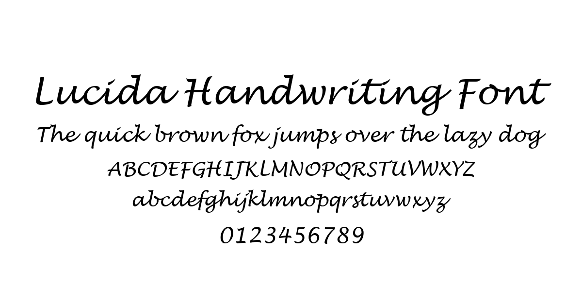 Lucida Handwriting Font font preview
