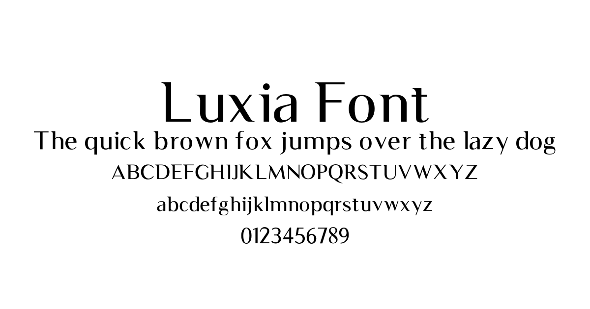Luxia Font preview