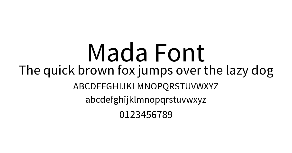 Mada Font font preview