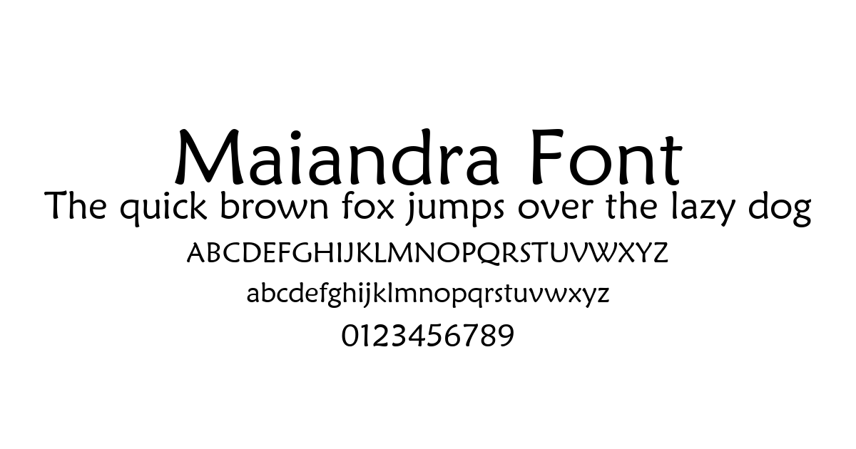 Maiandra Font preview