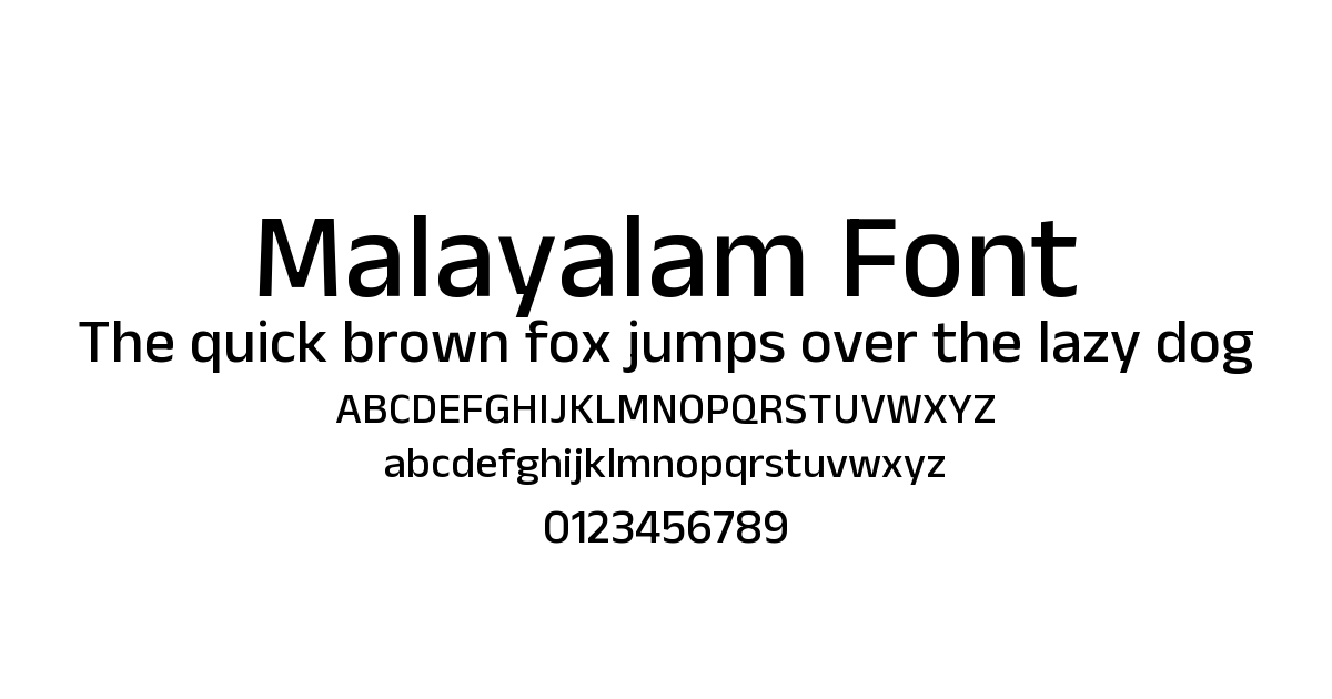 Malayalam Font preview