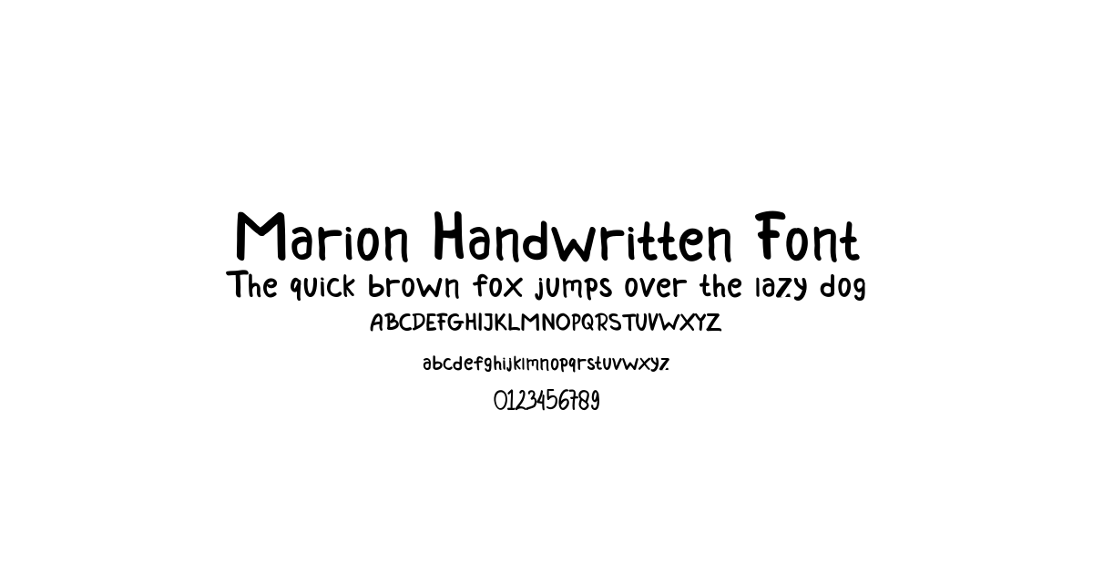 Marion Handwritten Font font preview