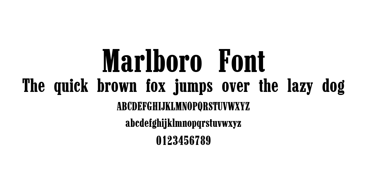 Marlboro Font font preview