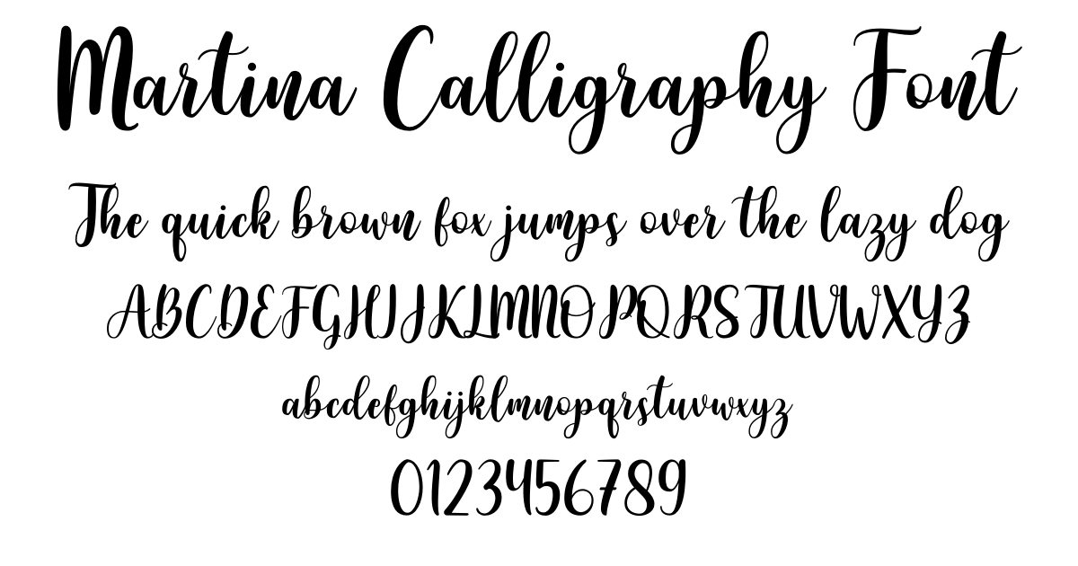 Martina Calligraphy Font font preview