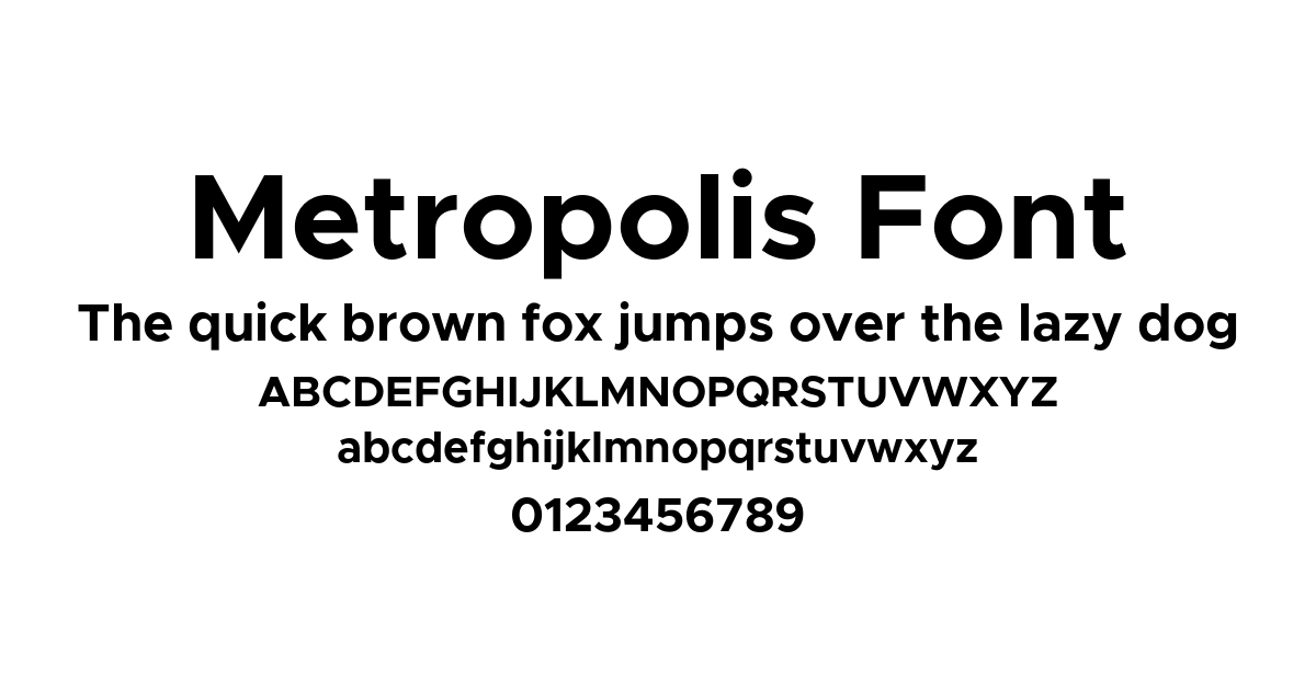 Metropolis Font font preview