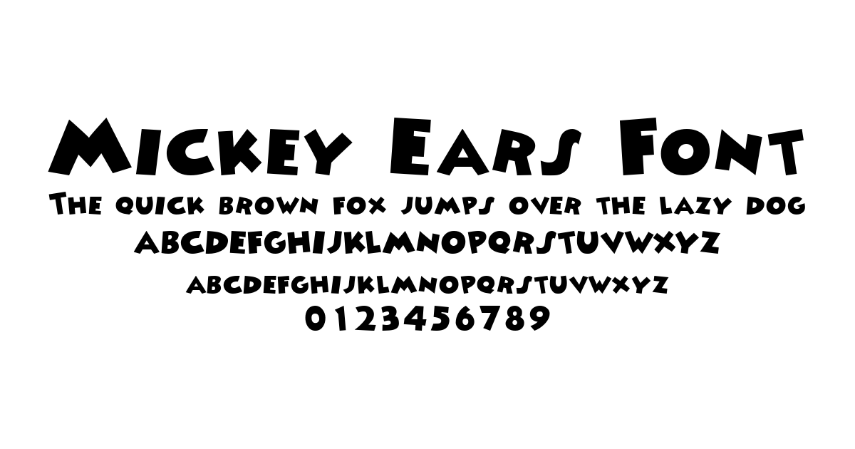 Mickey Ears Font preview
