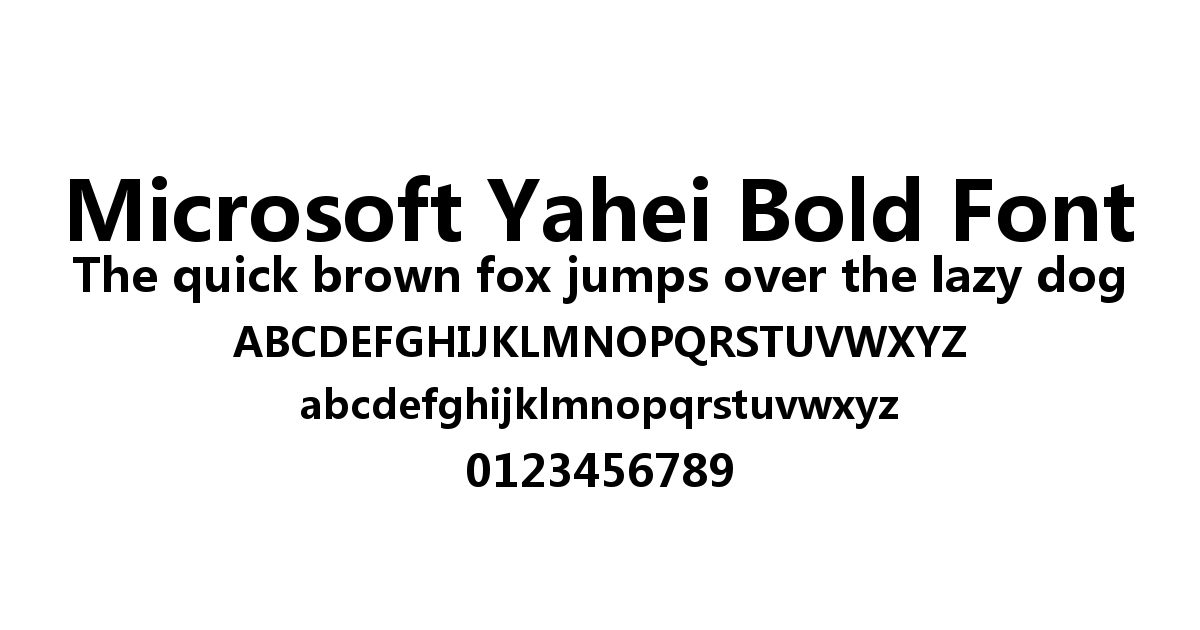 Microsoft Yahei Bold Font preview