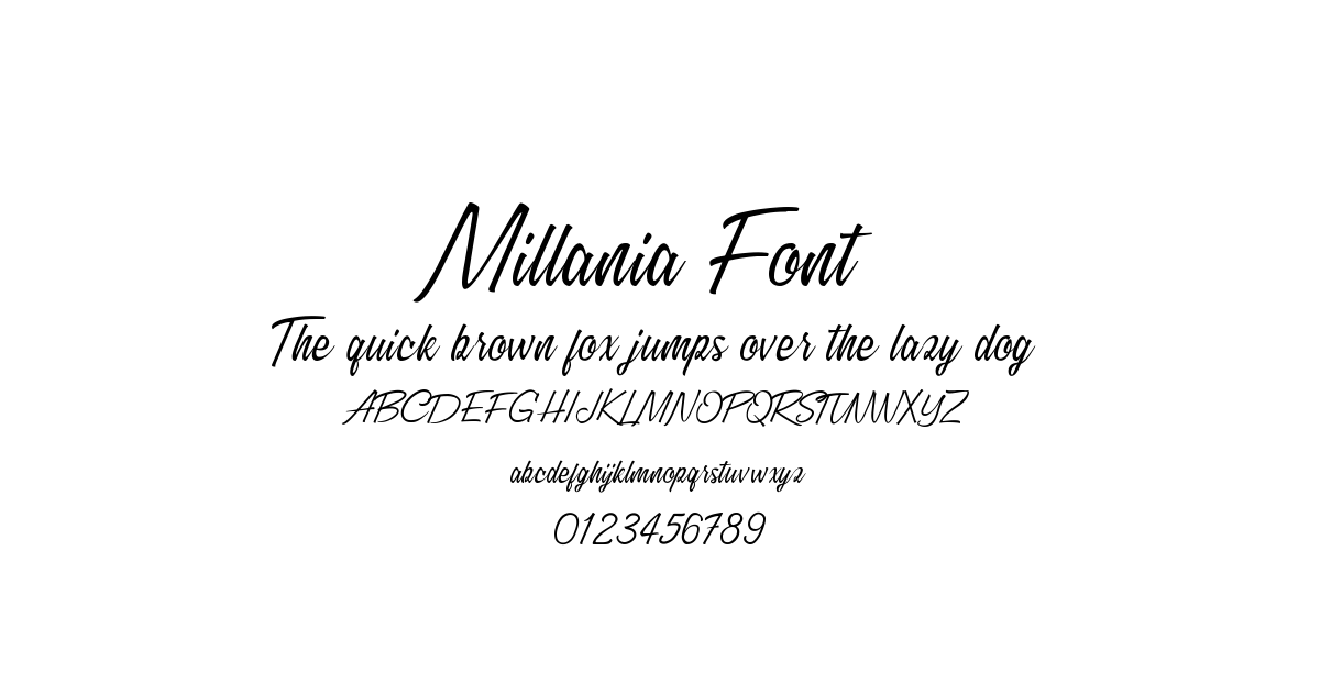 Millania Font font preview