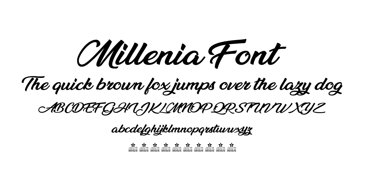 Millenia Font preview