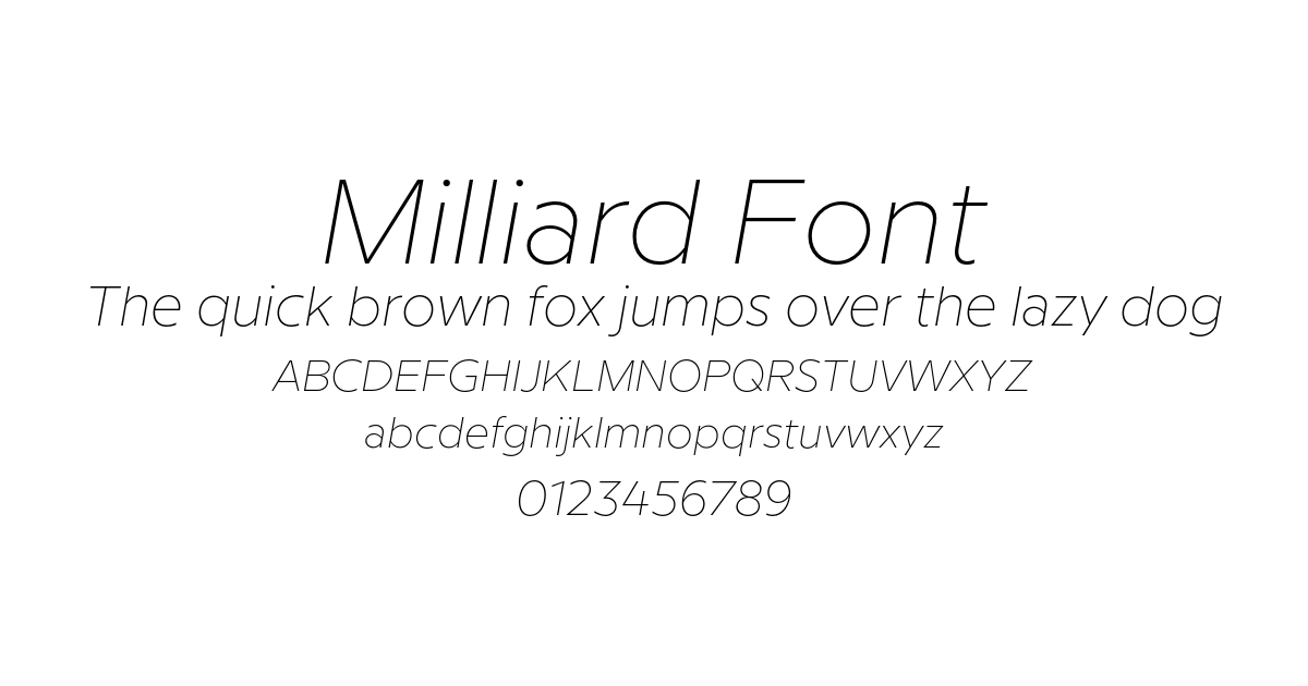 Milliard Font font preview