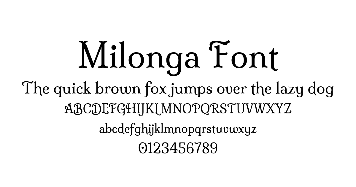 Milonga Font font preview
