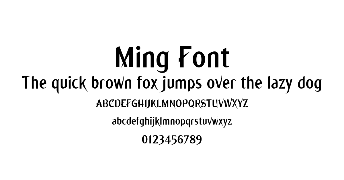 Ming Font font preview