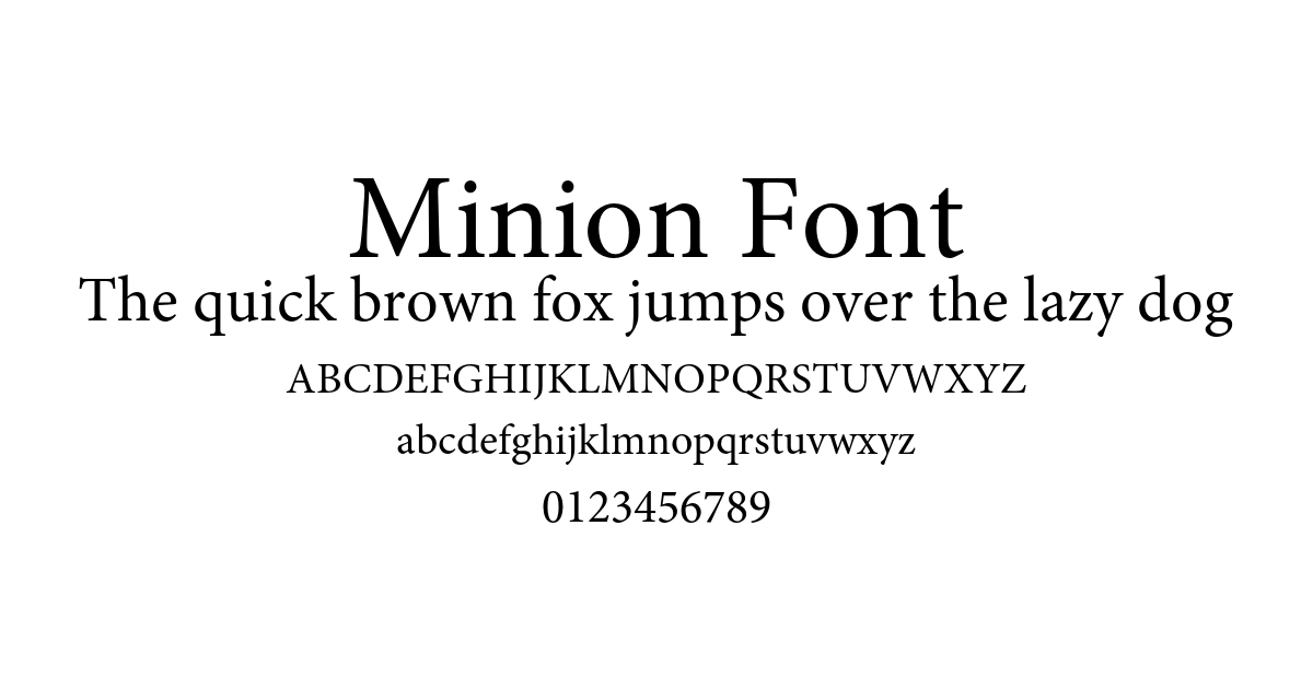 Minion Font preview