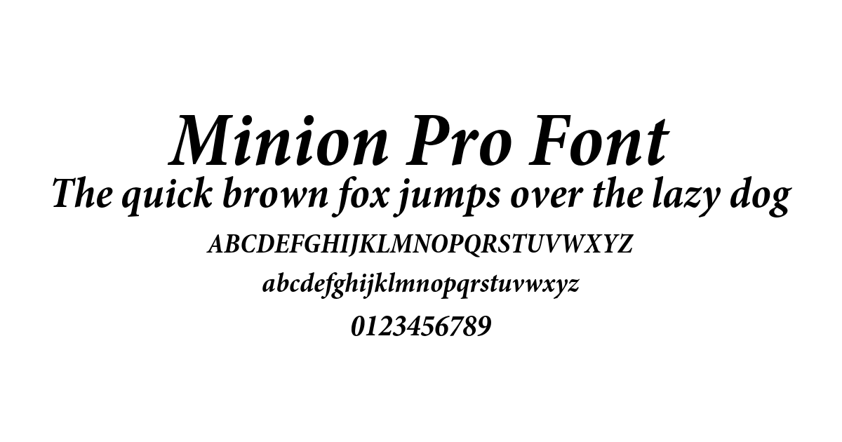Minion Pro Font preview