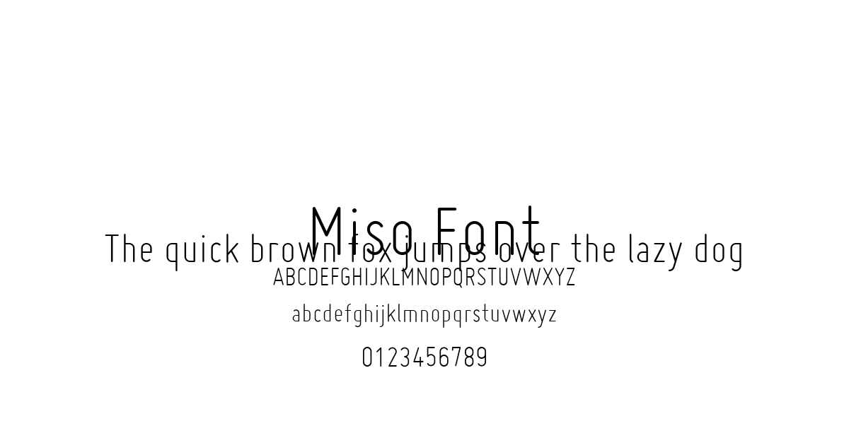 Miso Font font preview