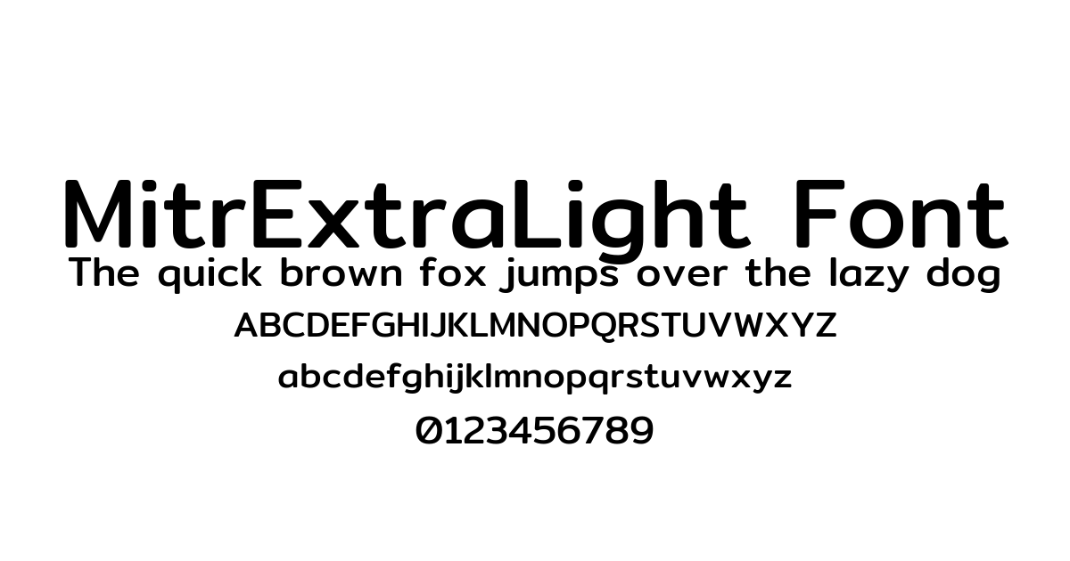 MitrExtraLight Font font preview