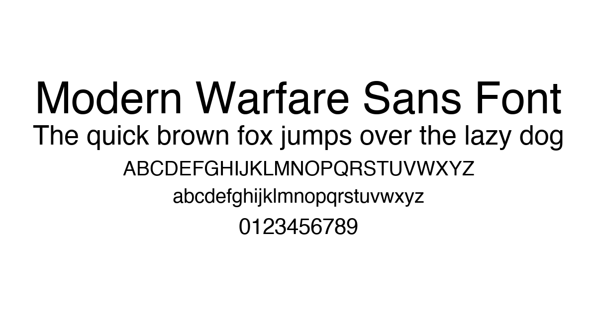 Modern Warfare Sans Font font preview