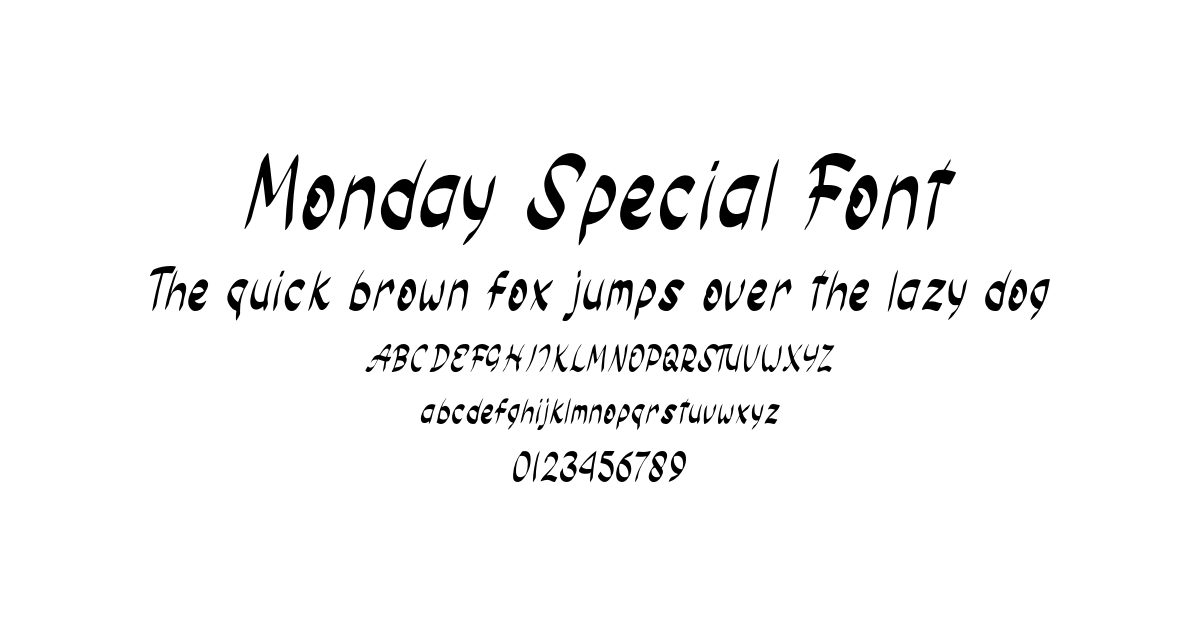 Monday Special Font font preview