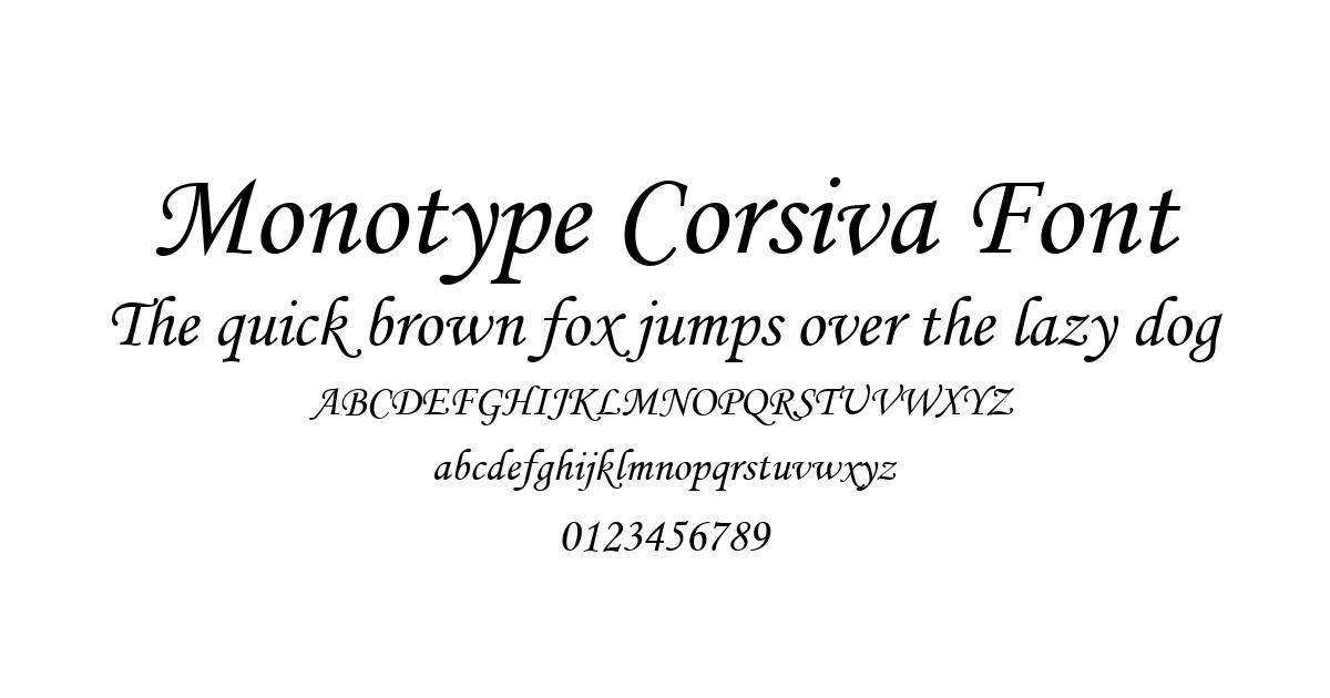 Monotype Corsiva Font font preview
