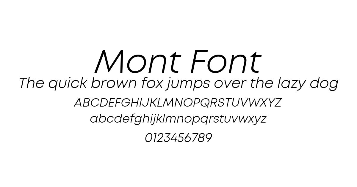 Mont Font font preview