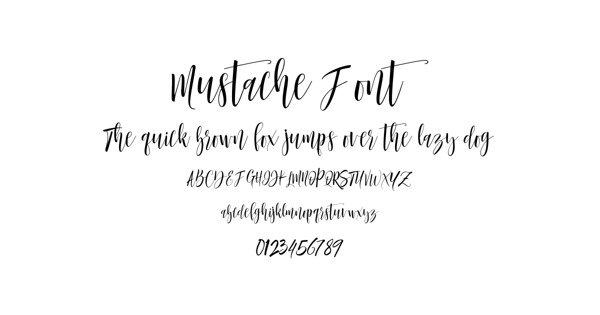 Mustache Font font preview