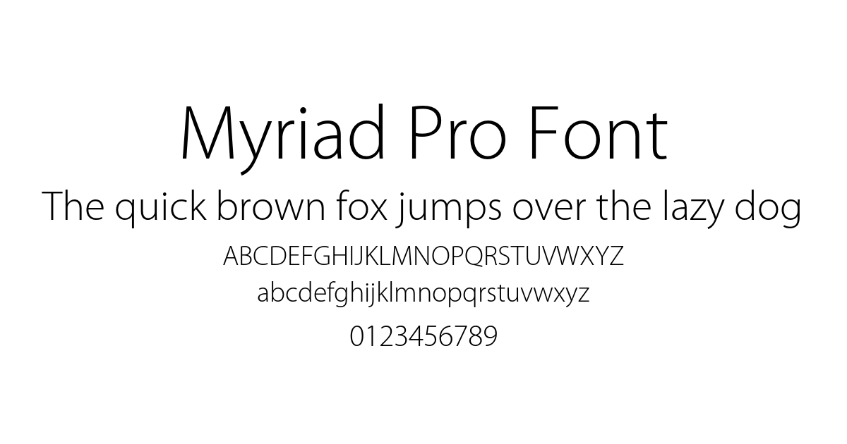 Myriad Pro Font font preview
