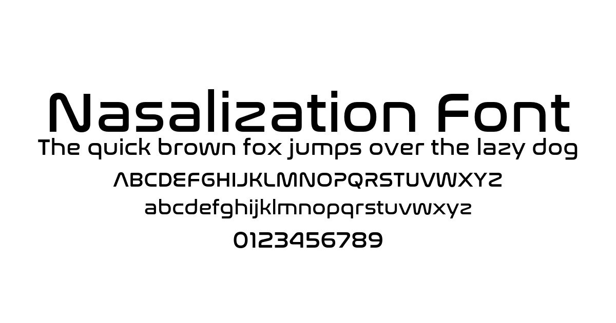 Nasalization Font font preview