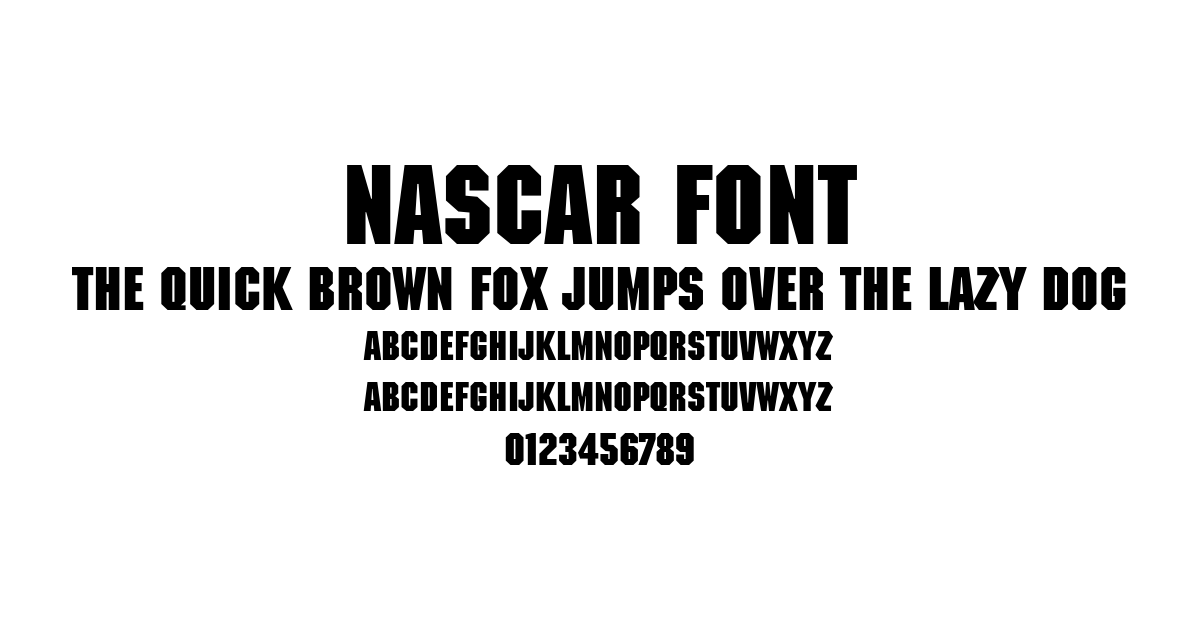 Nascar Font font preview