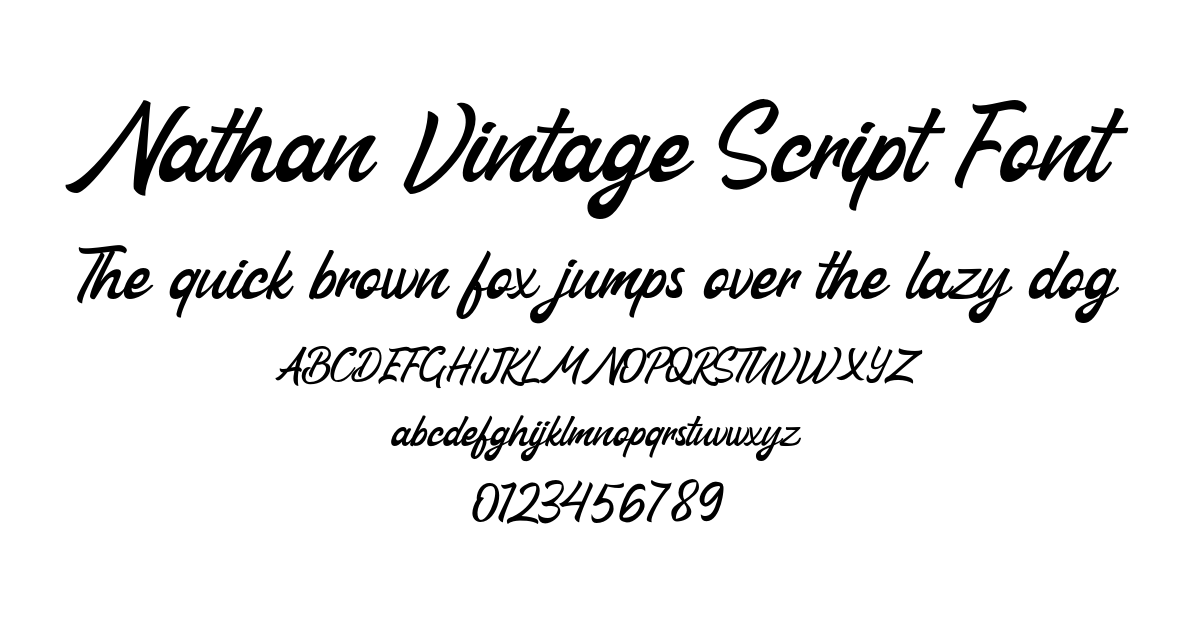 Nathan Vintage Script Font font preview