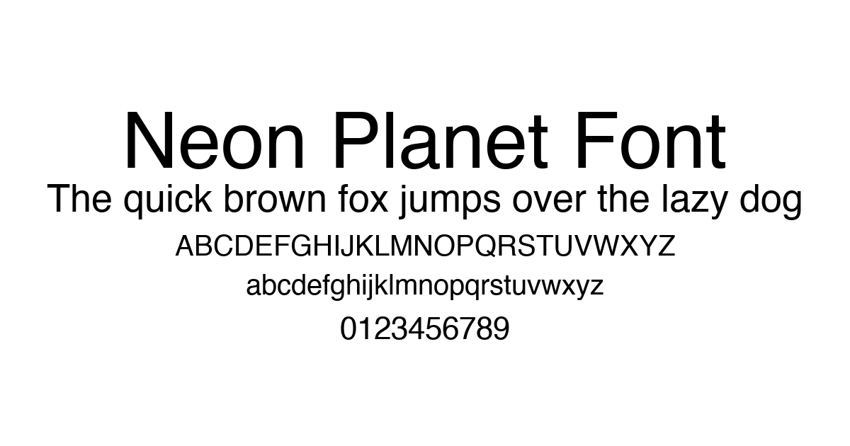 Neon Planet Font preview