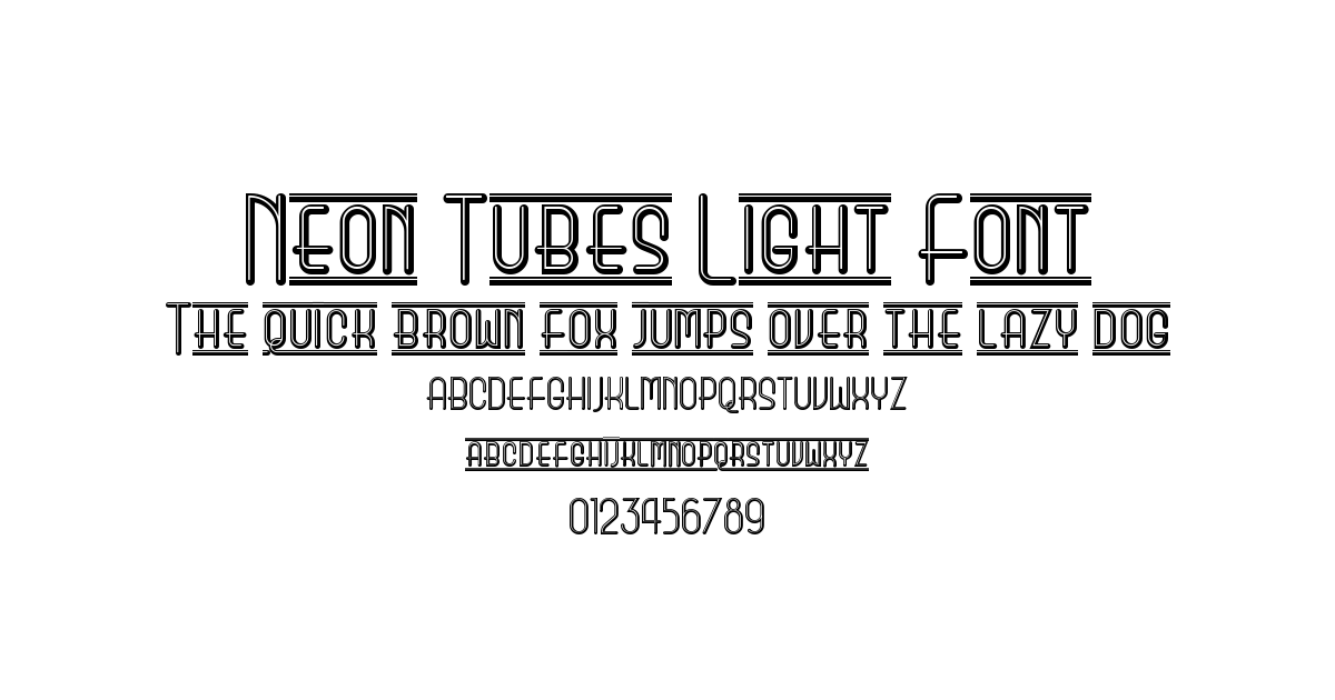 Neon Tubes Light Font preview