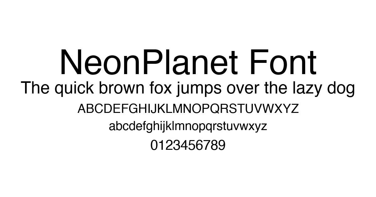 NeonPlanet Font font preview