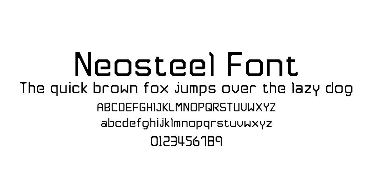 Neosteel Font font preview