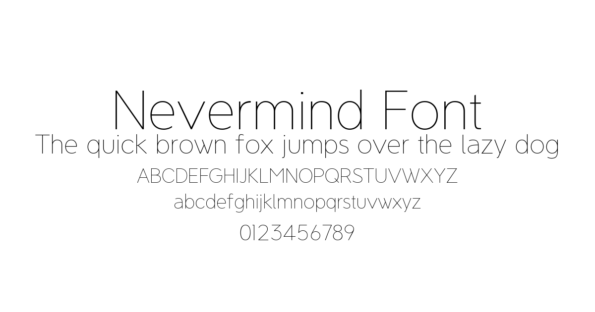 Nevermind Font preview