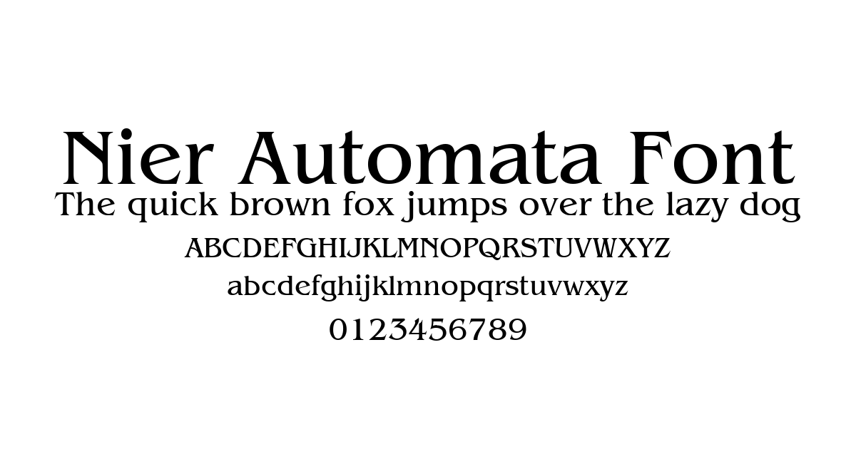 Nier Automata Font preview