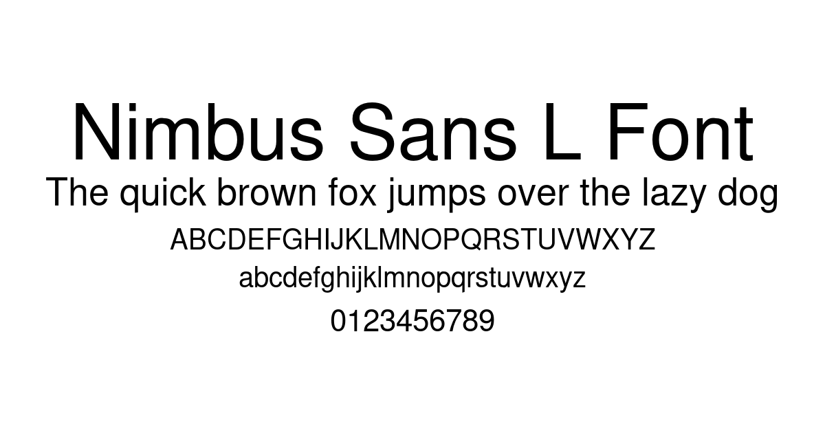 Nimbus Sans L Font font preview