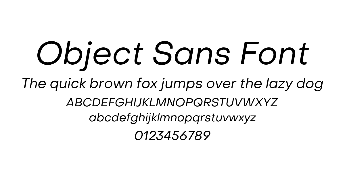 Object Sans Font font preview