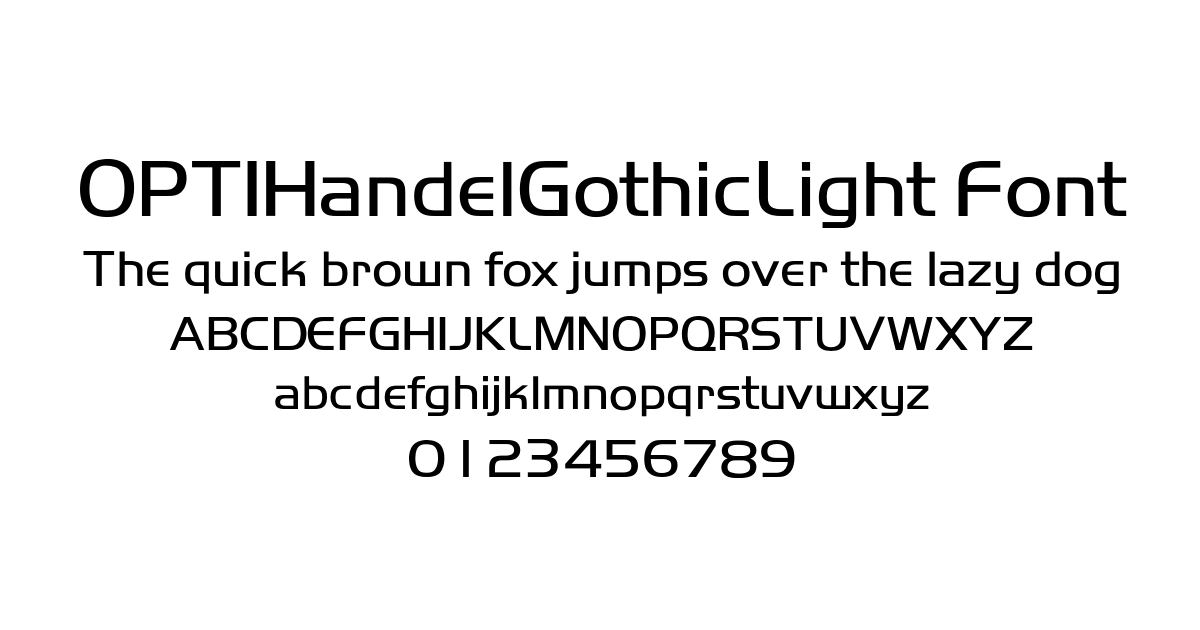 OPTIHandelGothicLight Font font preview